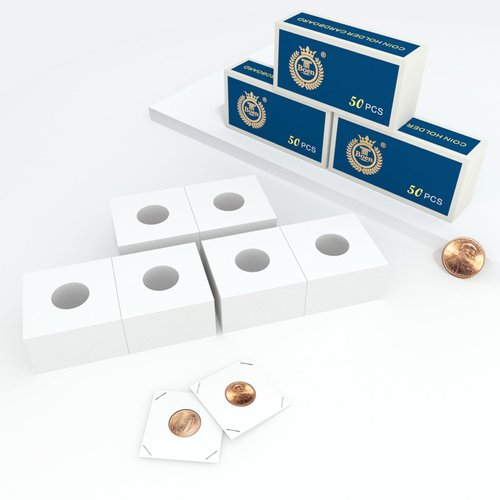 Boen 150PCS Coin Flips 20.5mm/(0.8 Inch). Coin Flips for Penny, Dime. Coin Holders for Colletors The Coin Collection Supplies The Coin Cardboard Coin Flips for Coin Collection.