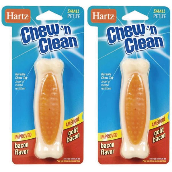 Hartz Chew'n Clean Tuff Bone Bacon Flavored Small Dog Toy (Pack of 2)2