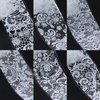 XEAOHESY 20 Rolls Black White Lace Nail Art Foil Transfer Sticker Kit Flower Foil Transfers Decals Lace Flowers Nail Foil Transfer Stickers Sheets Nail Art Sticker Foil Nail Wraps for Foil Nail Art