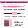 zanlufly Fluffy Lashes Extension Kit 20MM Mink Lashes Clusters Individual Lashes with Lash Bond and Seal and Applicator Thick Eyelashes Extension Kit