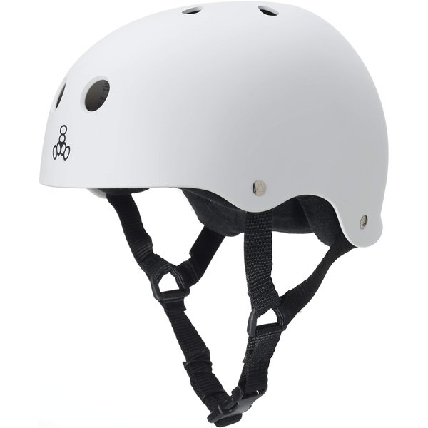 Triple Eight Sweatsaver Liner Skateboarding Helmet, White Rubber, Medium