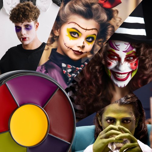 Spooktacular Creations Halloween Makeup Palette 6 Colors, Face Paint Bruise Wheel Stage for Adult and Kids Zombie Skeleton Cosplay Costume, SFX Special Effect, Theme Party, 0.35 oz