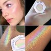 GKSHSU Chameleon Face Highlighter Palette, Multichrome Eyeshadow Shimmer Pigmented Powder, Holographic Sparkle Rainbow Highlighter Eye Makeup
