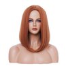 Rugelyss Copper Red Auburn Bob Wigs for Women, 14 Inches Ginger Wig with Middle Part Synthetic Hair Wig for Daily Party or Cosplay