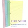 1InTheOffice 5.5 x 8.5 Paper, Pastel, College Ruled Mini Binder Paper, Loose Leaf Paper, Assorted Color, 200 Pack