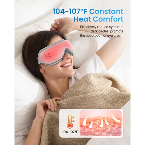 RENPHO Eyeris 1 Eye Massager with Heat, Heated Eye Mask with Bluetooth Music, Face Massager, Eye Care Device Before Sleep, Smart Eye Mask, Eye Relax After Work/Study/Driving, Gifts for Mom/Women/Men