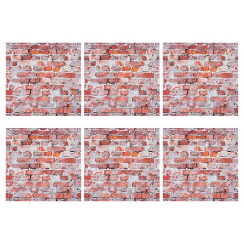 MECCANIXITY Dollhouse Floorboards 4 x 4 Inch Red Brick Dollhouse Wallpaper and Flooring for Dollhouse Accessories 6 Pcs