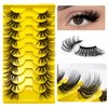 Half Lashes Corner False Eyelashes Faux Fluffy Lashes 16mm Natural Daily Look Eye Lashes Handmade Soft Reusable 10 Pairs Cross Volume Lashes Wholesale Pack CD11
