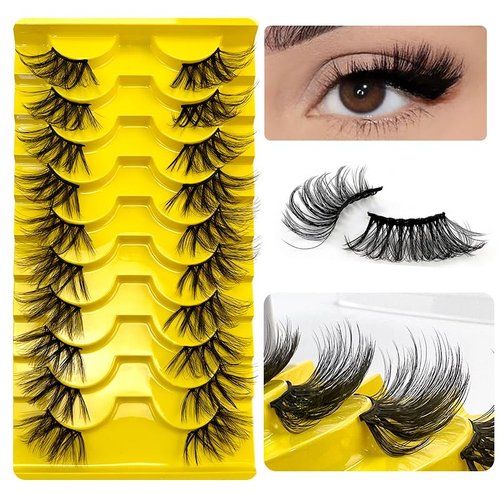 Half Lashes Corner False Eyelashes Faux Fluffy Lashes 16mm Natural Daily Look Eye Lashes Handmade Soft Reusable 10 Pairs Cross Volume Lashes Wholesale Pack CD11