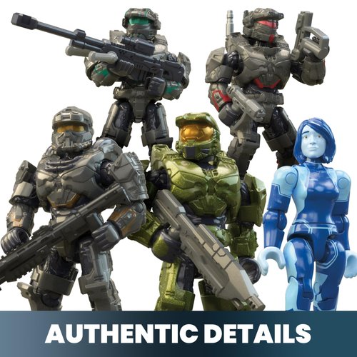 Mega Halo The Series Vehicle Building Toys Set, FLEETCOM Warthog ATV with 469 Pieces, 5 Micro Action Figures, Poseable Articulation, Kids and Fans