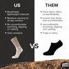 FITS Light Rugged Crew Sock for Men & Women, Made with Merino Wool, Smart Cushioning, Breathable, Durable Crew Sock, Medium Light Brown