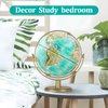 JOWHOL 8'' World Globe with Gold Stand 720° Rotating, Kids Adults Student Geography Educational, Desk Globe Decorative Office Classroom, Unique Birthday Christmas Gifts (Elegant Turquoise)