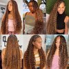 Human Braiding Hair For Boho Knotless Braids 100g Deep Wave Bulk Human Hair for Braiding No Weft Wet And Wavy Human Braiding Hair 100% Remy Human Hair Extensions (Deep Wave-4/27, 28 Inch)