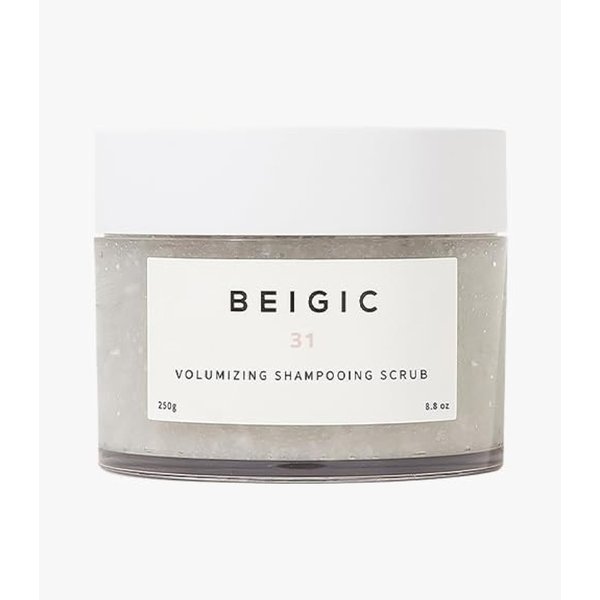 BEIGIC Volumizing Shampooing Scrub – Korean Haircare Vegan Scalp Exfoliator & Shampoo w/Sacha Inchi Oil & Sea Salt for Buildup, Flakes, Clarifying Itchy Scalp (8.81 Oz)