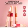 HUDABABY Shiny And Glossy Lip Gloss Rotary Pen, Sparkling And Long-Lasting Lip Gloss, Moisturizing And Bright Lip Makeup, Three-Dimensional Plump Lip Gloss (03# SEREIN)
