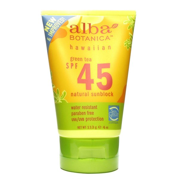 Alba Botanica Hawaiian, Green Tea Sunscreen SPF 50, 3 Ounce (Pack of 4)