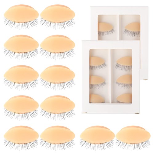 6 Pairs Replaceable Lash Mannequin Eyelids Practice Eyes for Eyelash Extensions Mannequin Head Eyelash Practice Eyelids Kit