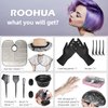ROOHUA 16 Pieces Hair Dye Coloring Kit- Hair Tinting Bowl, Hair agitator, Dye Brush, Ear Cover, Hairpin, Hair Coloring Cape For Hair Dye Tools