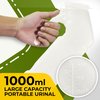 BodyHealt Portable Urinal for Men - Deluxe Male Urinal with Spill Proof Lid. Bed Pan 32oz/1000ml Urine Bottle. Thick Plastic Urine Cups. Pee Bottle for Elderly, Travel, Emergency Toilet & Camping