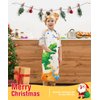 WERNNSAI Dinosaur Apron Set - Waterproof Chef Artist Cooking Aprons for Kids Boys Toddler Kitchen Apron with Adjustable Strap Pocket Chef Hat and Mittens for Baking Painting (Extra Small, 2-5 Years)