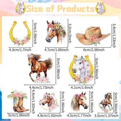 Rngmsi Horse Birthday Party Decorations for Girls - 36PCS Horse Cupcake Toppers Decorations Horse Party Cake Decor Supplies Cowgirl Horse Baby Shower Decor Western Farm Horse Party Cupcake Toppers