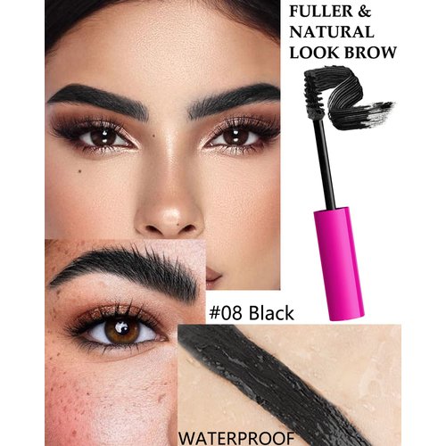 Waterproof Tinted Brow Gel-1Pcs Black Thickening Eyebrow Mascara Glue,Brow Lift Fast Sculpt,Color Brow Filler Gream Gel,Long Lasting Eye Makeup for Women,Light Medium Dark Brown Cover Gray Hairs-08