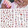 10 Sheets Valentines Nail Art Stickers Cute Nail Stickers 3D Self-Adhesive Cute Heart Nail Art Design Kawaii Nails Supplies Cartoon Nail Decals for Women Girls DIY Manicure Chrams