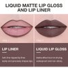 AMY'S DIARY 2pcs Matte Dark Red Lip Liner & Lipstick Makeup Set, Liquid Lipstick 24H and Lip Liner Set Matt Liquid Lips Make Up Waterproof Long Lasting (05#, 2 Pcs Set)