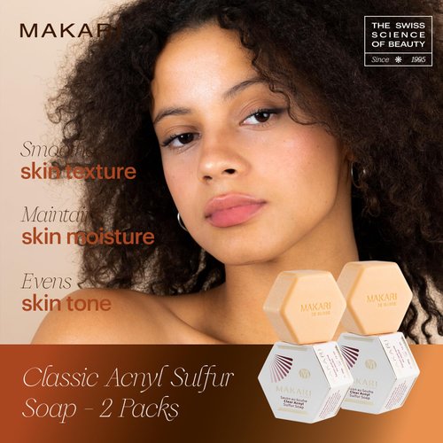 MAKARI Classic Acnyl Sulfur Soap (7 oz) | Anti-Acne Bar Soap | Helps Fight Acne, Pimples, Whiteheads, and Blackheads | Detoxify Pores & Control Oil Production | Recommended for Oily & Acne-Prone Skin