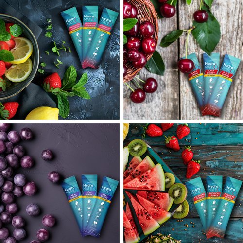 NatureWorks HydroMATE Electrolytes Powder No Sugar Keto Party Favors Sugar Free Hydration Packets Sticks with Vitamin C Variety Pack 16 Sticks