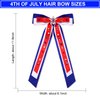 4th of July Bows for Women Red White and Blue Hair Bows Fourth of July Hair Accessories American Flag Star USA Hair Bow Clips Ribbon Ponytail Holder 4th of July Accessories Outfits Gifts (Pattern L)