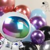 Galaxy Space Balloon Garland Kit 140pcs purple blue black Outer Space Astronaut Moon & Star Diy 4D planet Balloons for girl two the moon birthday decorations Kids Party Supplies