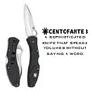 Spyderco CENTOFANTE 3 Prestige Folding Utility Pocket Knife with 3.14" VG-10 Stainless Steel Hollow Ground Blade and Lightweight FRN Handle - PlainEdge - C66PBK3