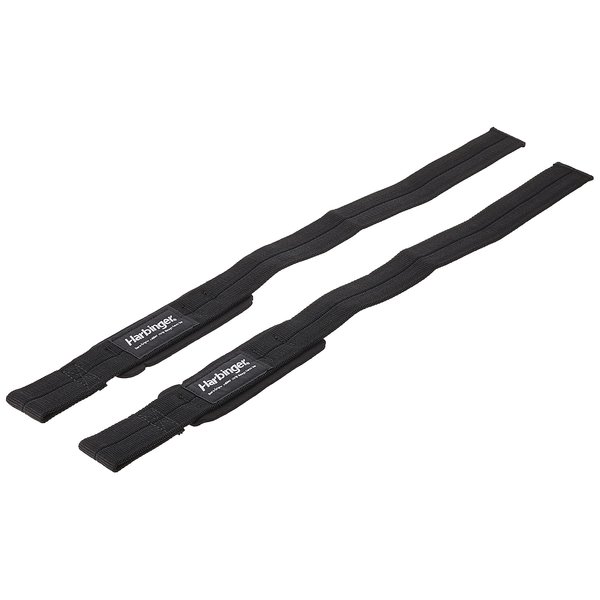 Harbinger 20500 Big Grip No-Slip Nylon Lifting Straps with DuraGrip, Padded, 21.5", Black