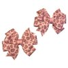 Pink Cheetah Print Toddler Hair Bow Set