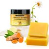 Turmeric Soap Bar Turmeric Cleansing Pads for Face & Body, Turmeric Exfoliating Face Scrub Pads, Turmeric Face Exfoliating Pads with Vitamin C, Turmeric Bar Soap 3.53 Oz *2, Turmeric Pads 40 Pads
