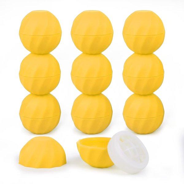 LONGWAY 0.24Oz (7ml) Empty Lip Balm Sphere Containers | Screw Cap Lipstick Tubes/Chapstick Tubes/Chapstick Holder for Lip Gloss & BPA FREE (Pack of 10） (Yellow)