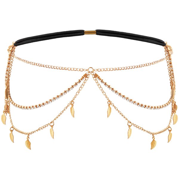 HAQUIL Vintage Leaf Head Chain Hair Accessories Fashion Headbands Headpieces for Women