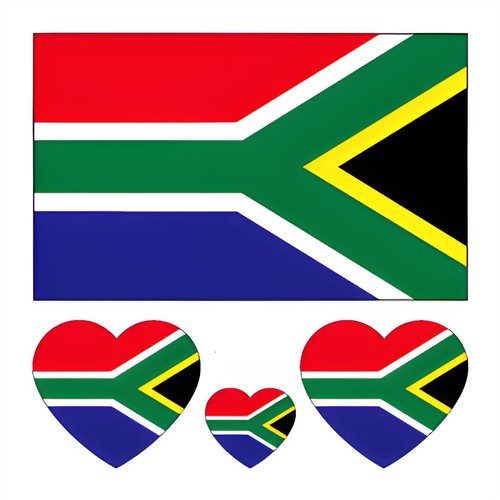 South African Flag Tattoos,10 Sheets South African Flag Temporary Tattoos Stickers,40 Pcs Waterproof Sweat Sports National Flag Tattoos For Men Kids Women (South African)