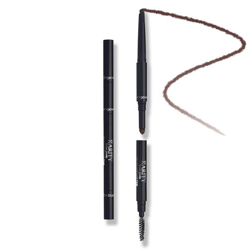 Influencer Approved 3 in 1 Retractable Makeup Eyebrow Pencil, Sweatproof, Ultra-Precise, Vegan, Fills in gaps and sparse areas, angled pencil tip and tapered powder applicator. (Hot Cocoa)