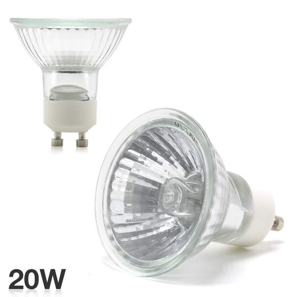 eTopLighting 2 Pack of 20 Watt GU10 Base Halogen Light Bulb Replacement with Clear UV Glass Cover, 12 Volts, APL2128