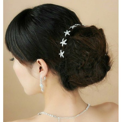 Shop Ginger Wedding Set of 6 Sea Star Rhinestone Crystal Hair Pins Starfish (Gold)