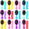 Nuogo 24 Pieces Mini Wet Hair Brush Hair Combs Set Include 12 Detangler Travel Hair Brush Detangling Soft Mini Brush 12 Small Plastic Toddler Comb for Baby Kids Women Wet Dry Curly Hair (Bright Color)