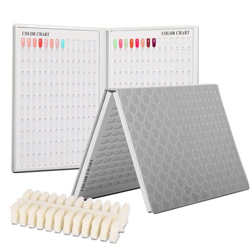 NMKL38 308 Colors Nail Gel Polish Display Book Chart Card with 360 Tips (Sliver)
