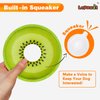 Lepawit Squeaky Dog Toys, Floating Dog Toys for Indoor or Outward Play, Swim Ring Design Interactive Dog Gifts for Small and Medium Dogs - Kiwifruit