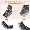 INMISS Air Lash 3D Mink Full Fluffy Wispy Mink Lashes Volume with Invisable Clear Band 8 Pairs 18mm Long Eyelashes Natural Look