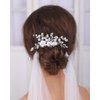 Rumtock White Flower Pearl Hair Comb Sparkle Crystal Hair Accessories for Wedding Brides Bridesmaid Flower Girls Side Hair Piece