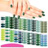SILPECWEE 20 Sheets Green Nail Polish Strips Spring Nail Wraps for Women Self Adhesive Nail Stickers Nail Strips Real Nail Polish Stick on Nails with 1pc Nail File