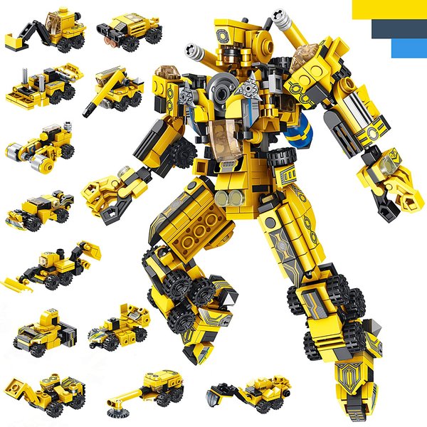 LUKAT Robot STEM Building Toys for 6 Year Old Boys, 573 pcs Construction Toy Engineering Building Bricks Construction Vehicles Kit Best Gift for Kids Age 6 7 8 9 10 11 Year Old