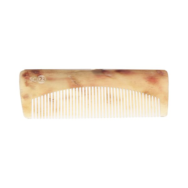 SC123 Real Ox Horn Hair Growth Comb, 5.5 inch Fine Tooth 100% Handmade Combs with Anti-static, Detangling, Massage, Scalp Gua sha for Women, Men